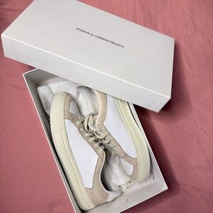 Common Projects Low-Top Sneakers in White and Beige